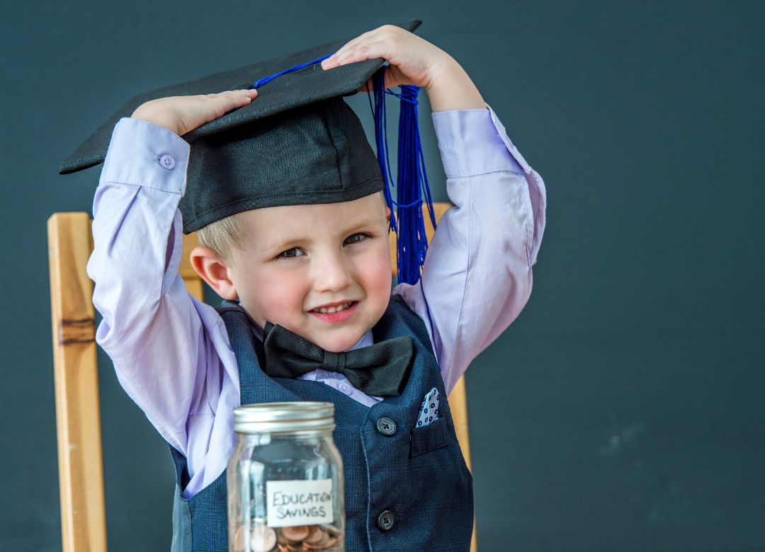 child with graduation cap