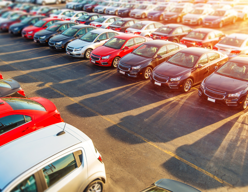 cars in parking lot